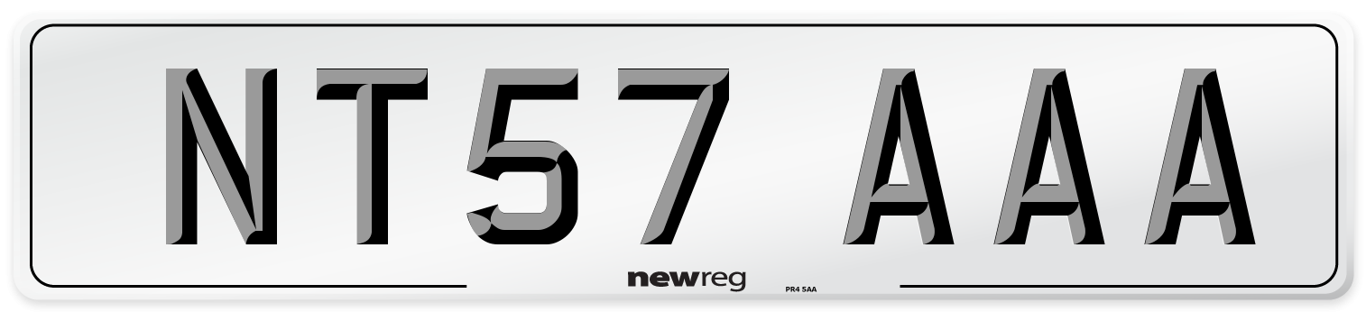 NT57 AAA Number Plate from New Reg